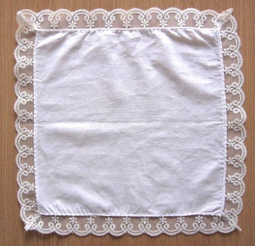 厂家定制生产 全棉绣花蕾丝手帕 婚礼定制手帕 出口女士全棉手帕